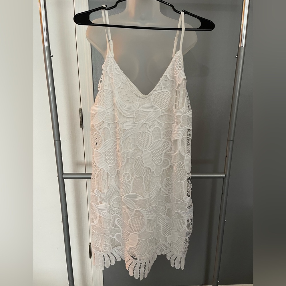 Express White Lace Slip Dress